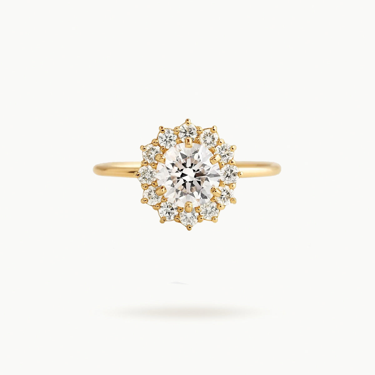 Sunflower Halo Ring (Round Cut)