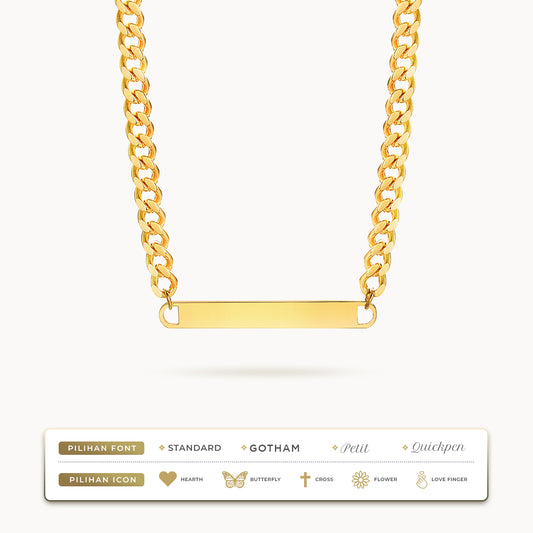 Chunky Casie Name Bar Rantai Kalung