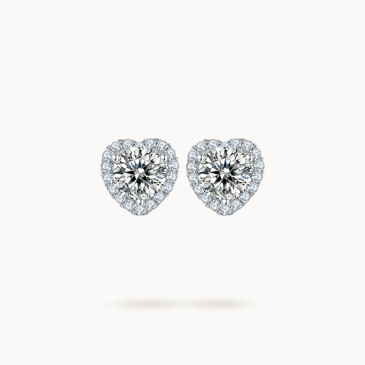 Heart Eva Moissanite Diamond Earrings