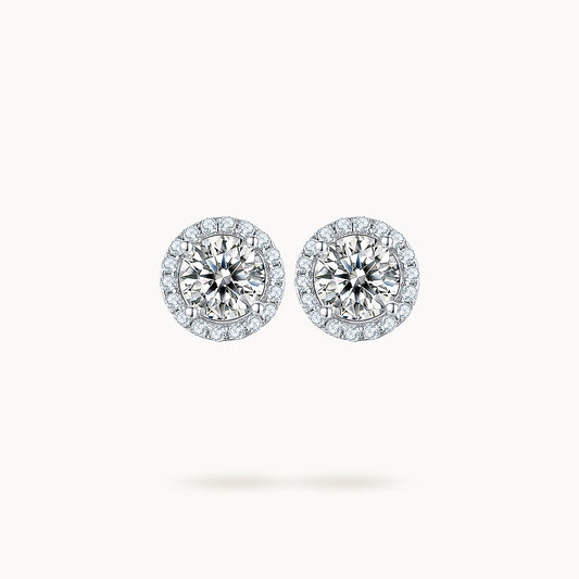 Anting Stud Berlian Moissanite Bulat Diana