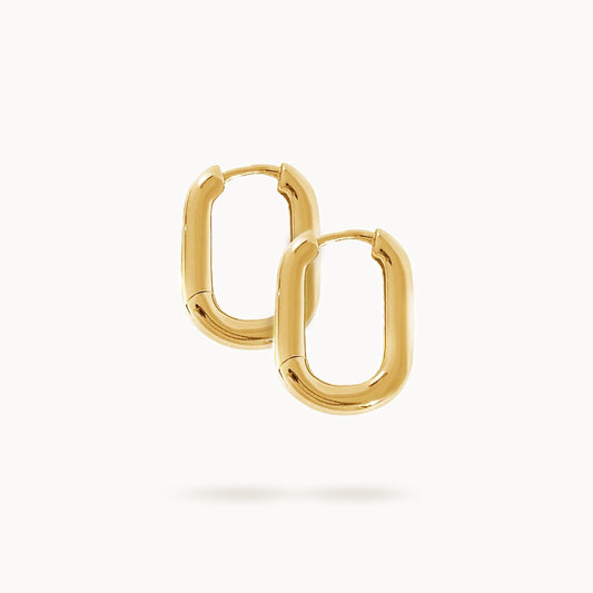 Anting Huggies Berbentuk Oval Amara