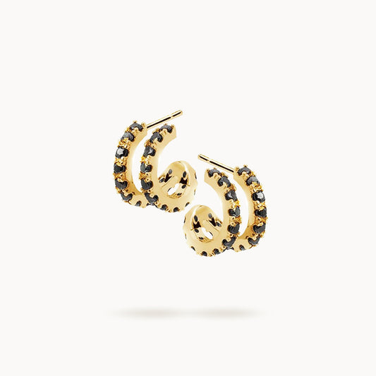 Black Zircon Curved Stud