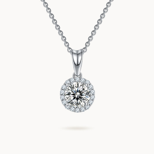 Kalung Berlian Moissanite Bundar Diana