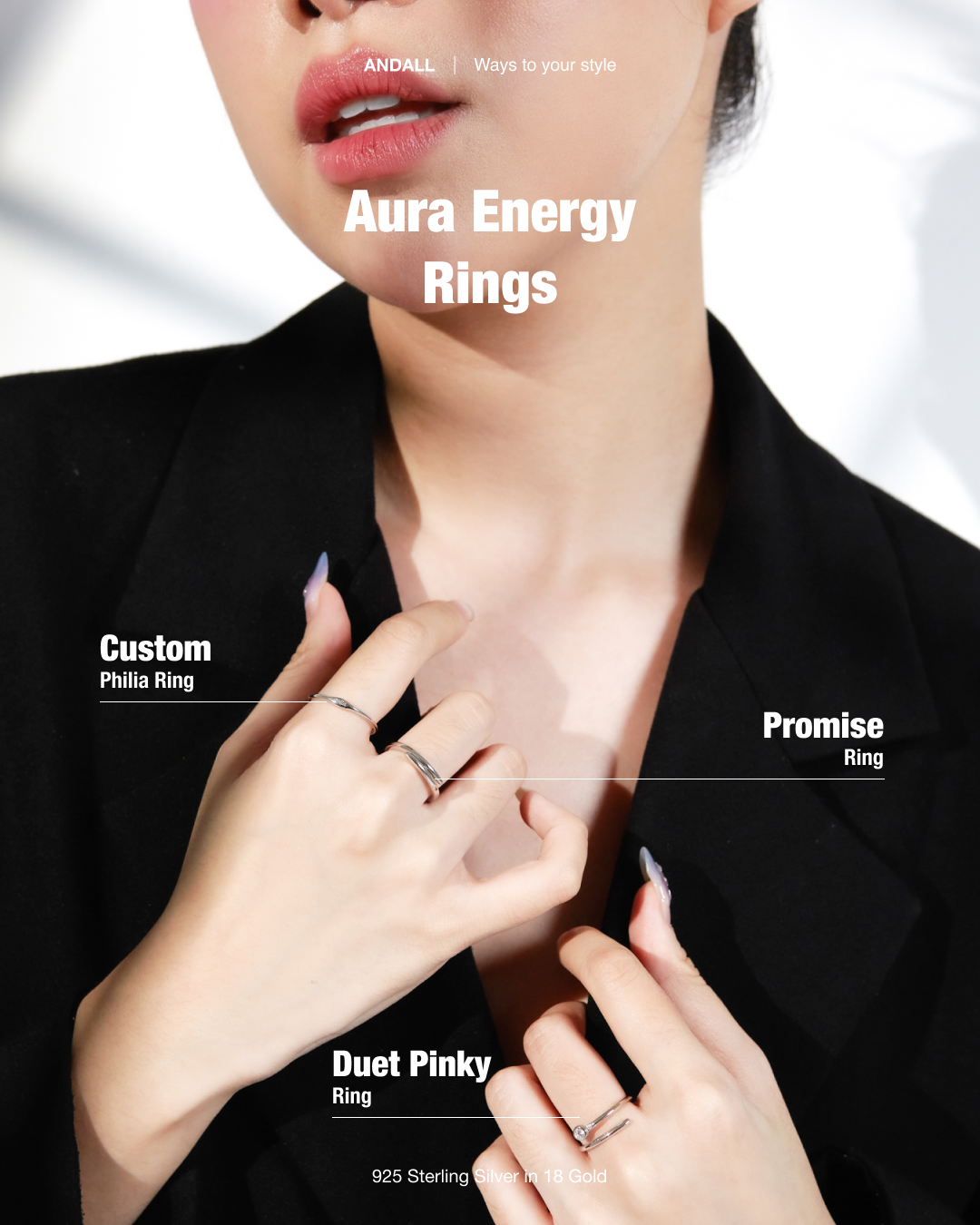 Aura Energy Custom Philia Ring / Custom Nama Cincin Silver
