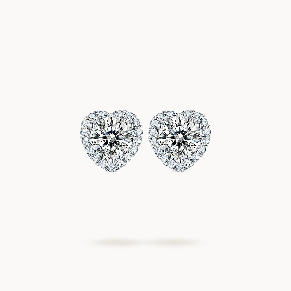 Heart Eva Moissanite Diamond Earrings