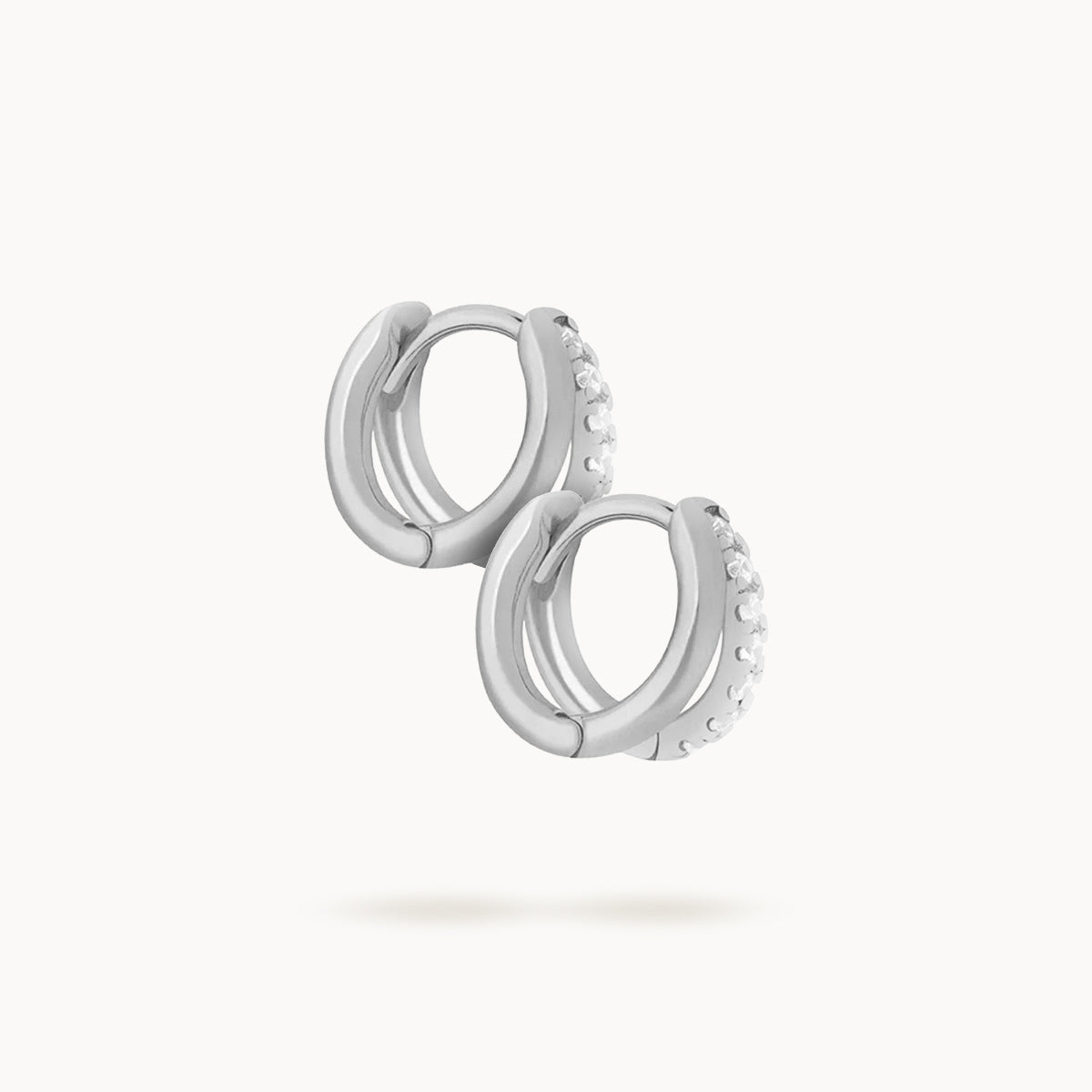 Vivian Pave Double Hoop Earrings