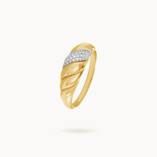 Sophie Pave Croissant Dome Ring