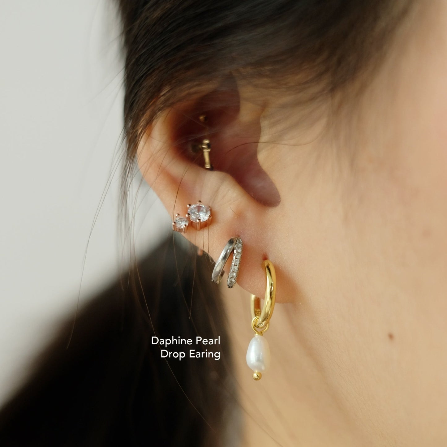 Vivian Pave Double Hoop Earrings