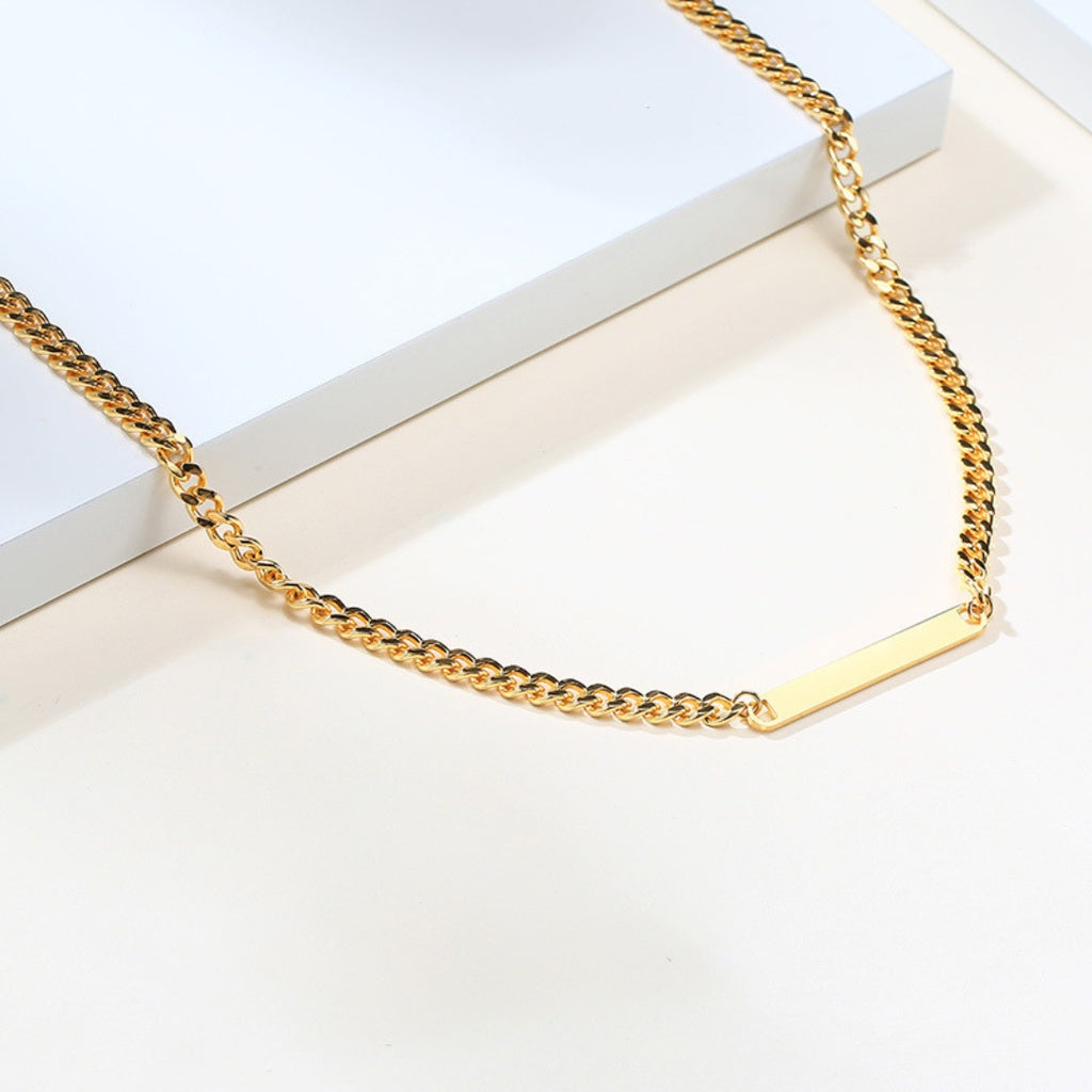 Chunky Casie Name Bar Chain Necklace