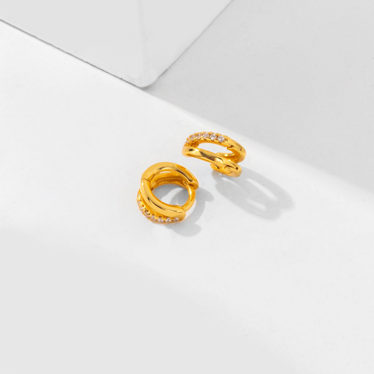 Vivian Pave Double Hoop Earrings