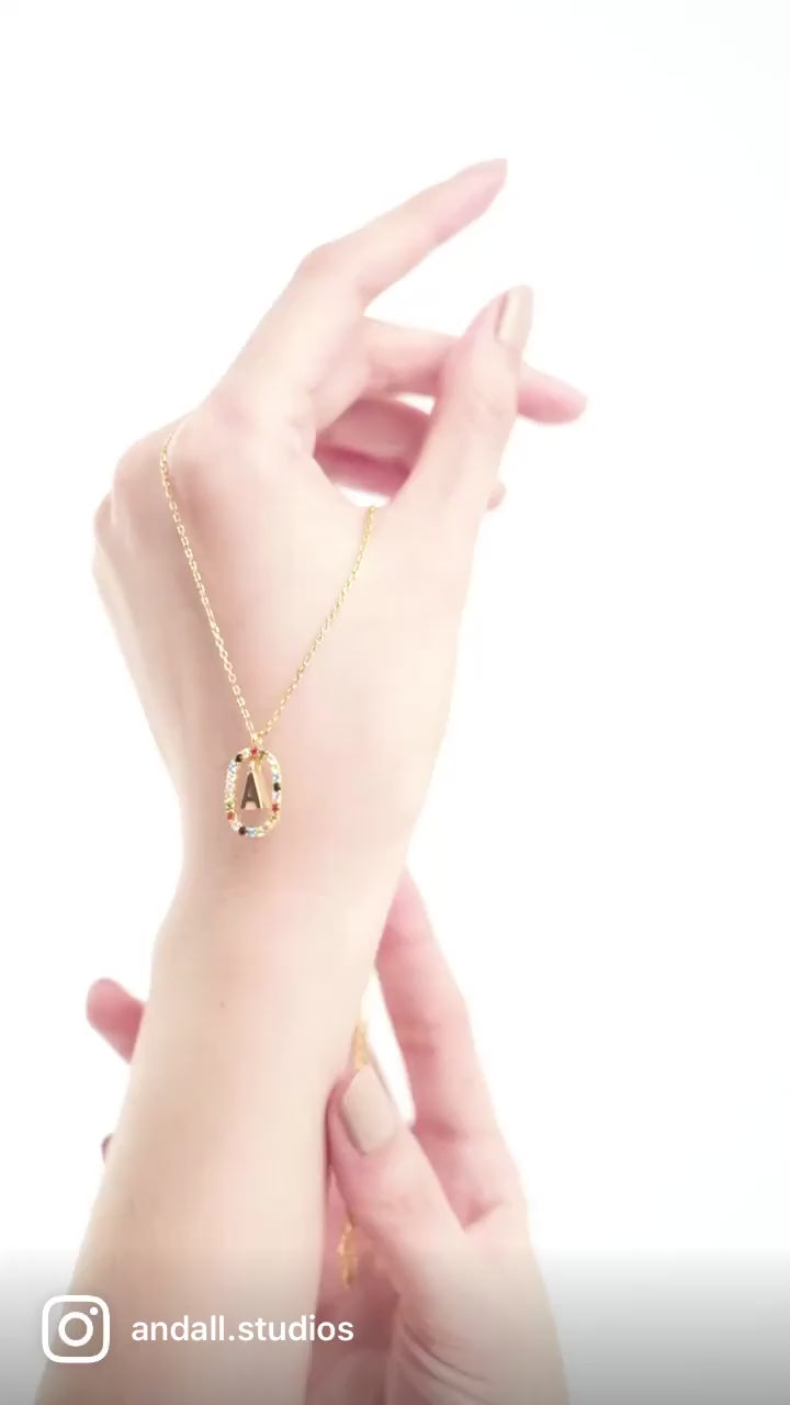 Alphabet Letter Necklace (In Colour)